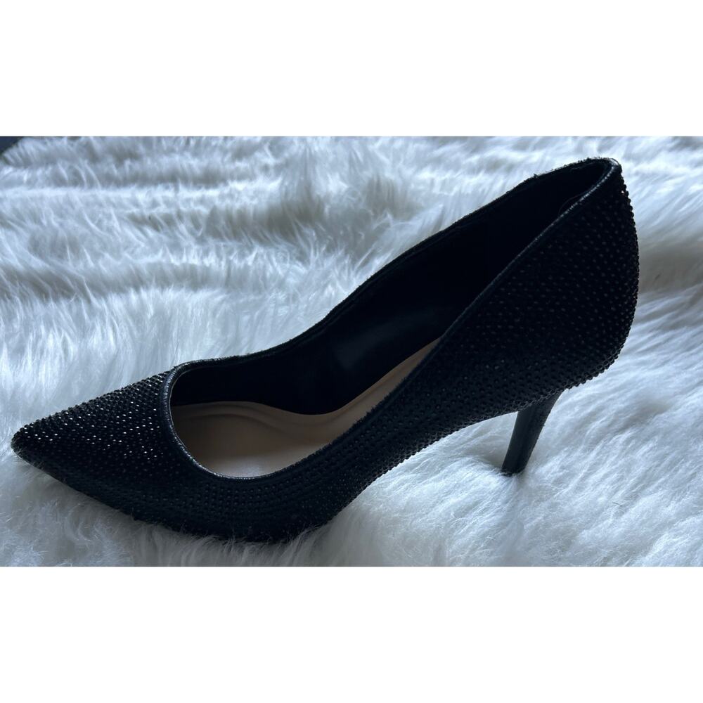 Jessica Simpson Stiletto Pumps 7.5 M Black Rhinestone Holiday Heels Party - Picture 6 of 14